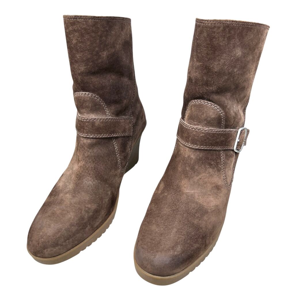 UGG Women’s Gissella Brown Suede Wedge Ankle Boot Size US 11 - Picture 6 of 11